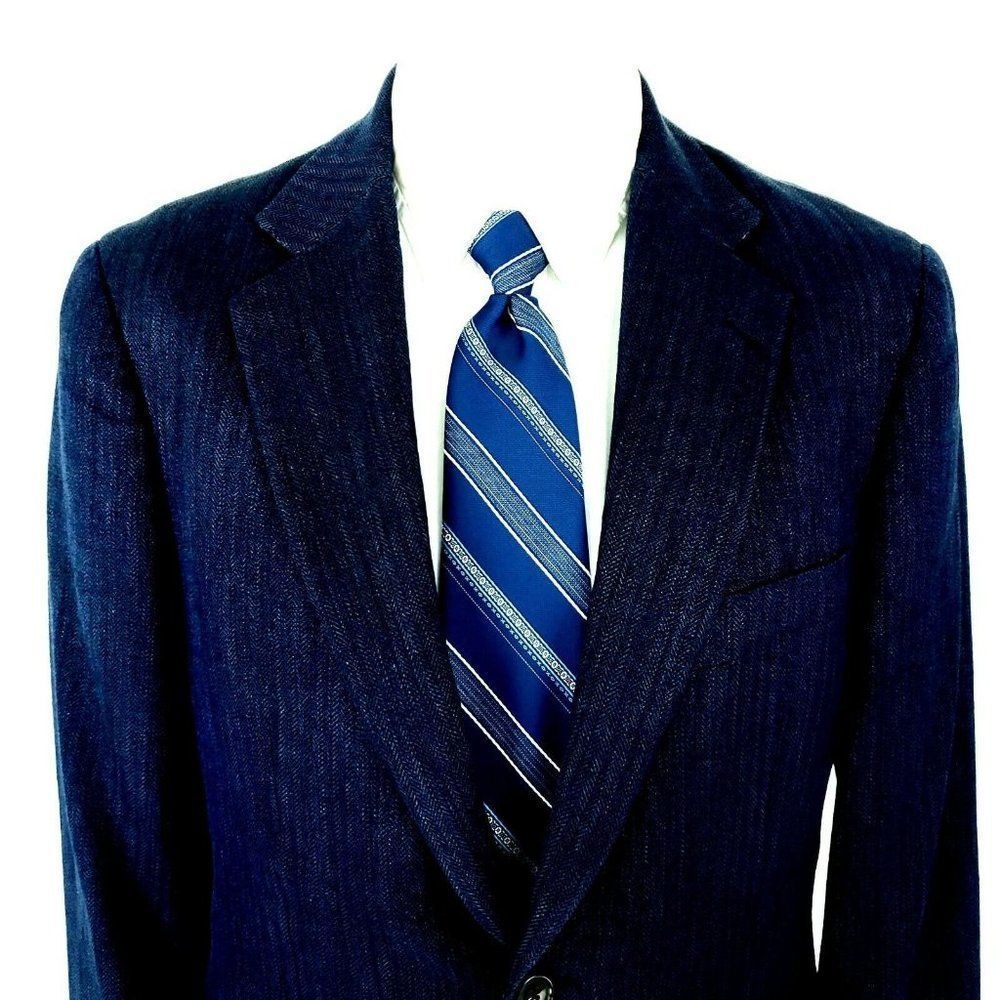 Brooks Brothers 1818 Madison Silk Linen Wool 2 Button Sport Coat 38S Herringbone